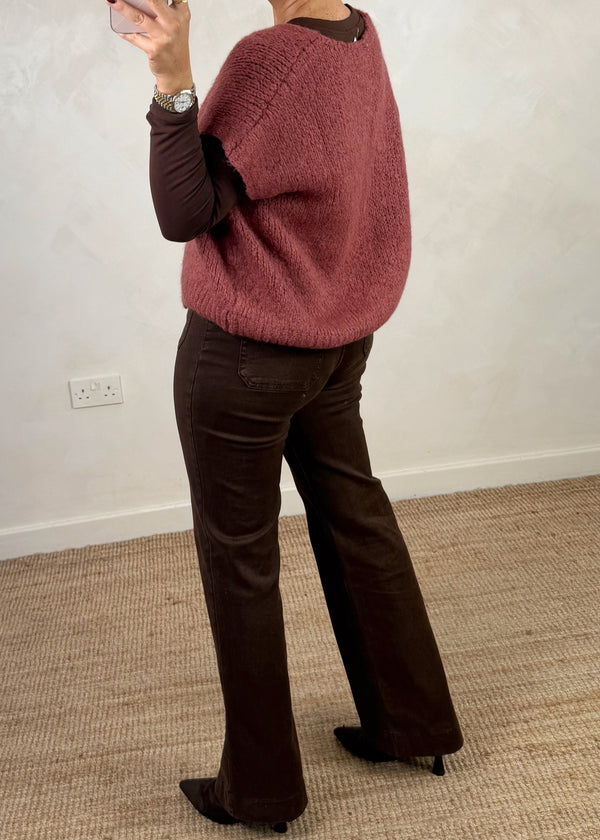 Shona tie front knit - autumn rose-The Style Attic