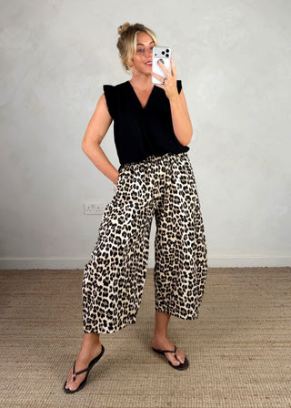 Sid barrel leg trouser - Leopard-The Style Attic