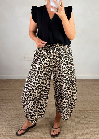 Sid barrel leg trouser - Leopard-The Style Attic