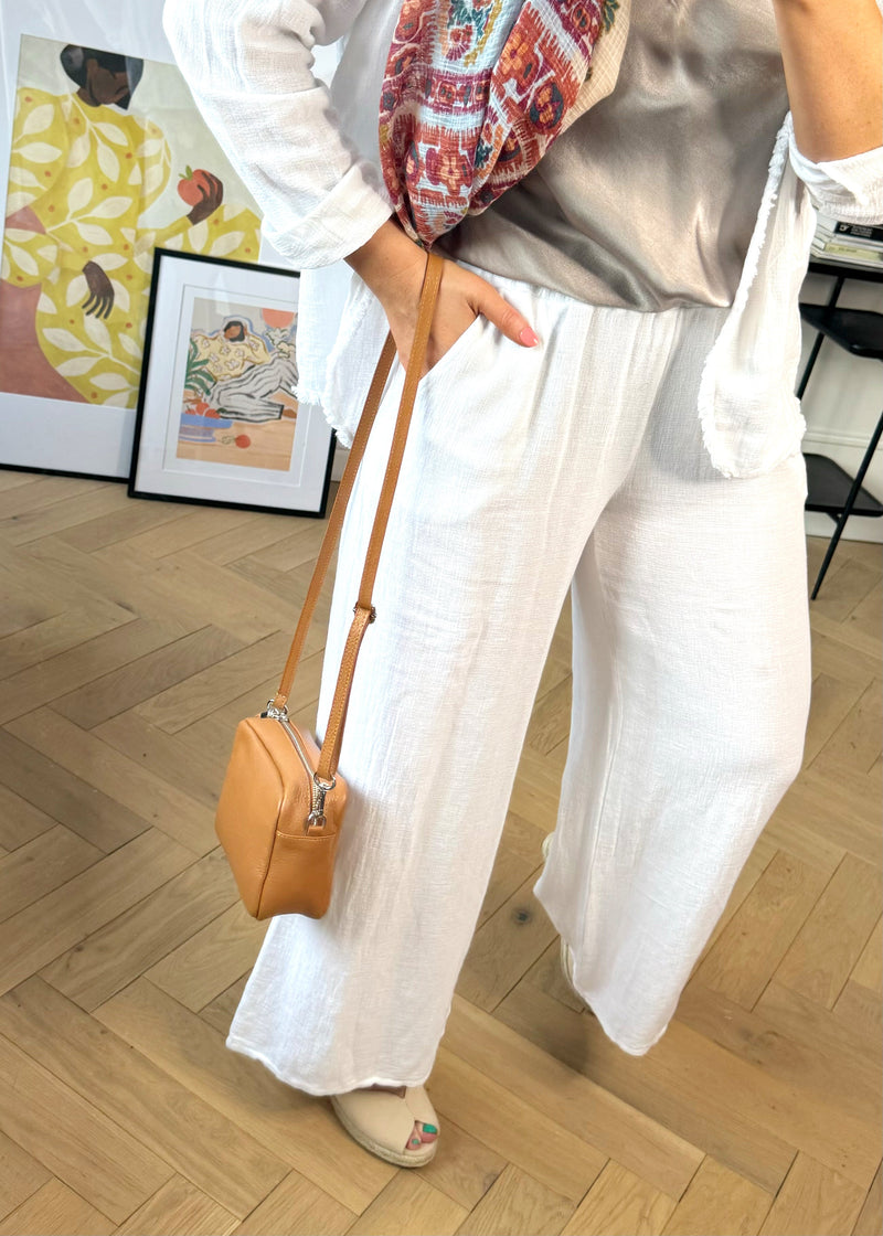 Siento linen pants - white-The Style Attic