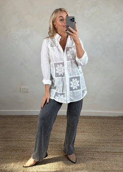 Silas crochet shirt-The Style Attic