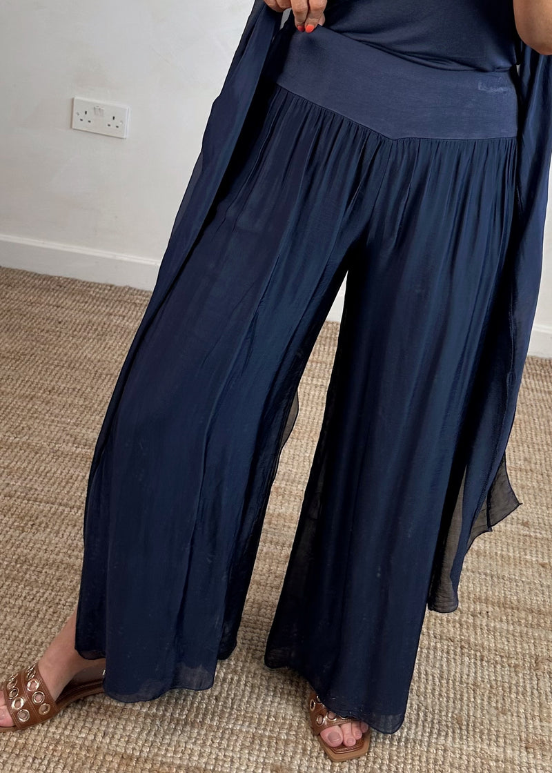 Silk X front co-ord set - black-The Style Attic