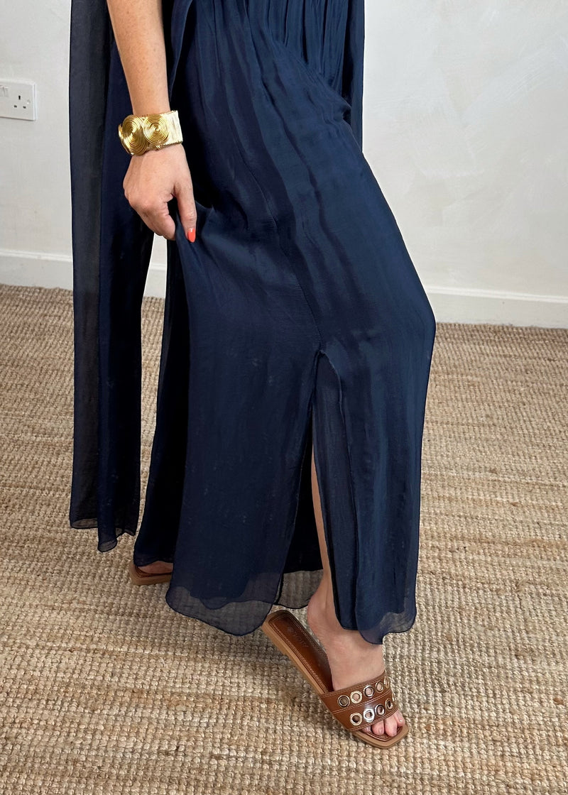 Silk X front co-ord set - black-The Style Attic