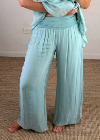 Silk bubble hem trouser - Black-The Style Attic