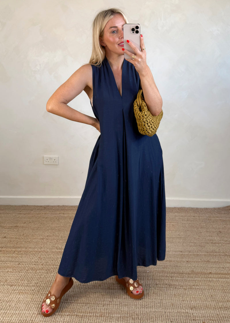 Simona dress - navy-The Style Attic