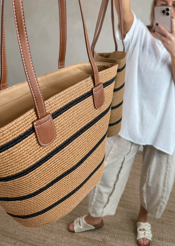 Sinbad striped shopper - two-The Style Attic