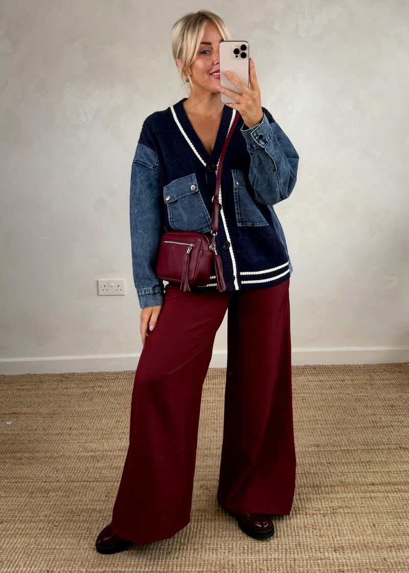 Sissy wide leg trouser - Merlot-The Style Attic