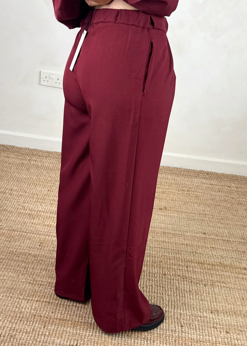 Sissy wide leg trouser - Merlot-The Style Attic