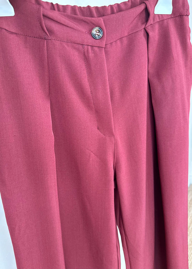 Sissy wide leg trouser - Merlot-The Style Attic