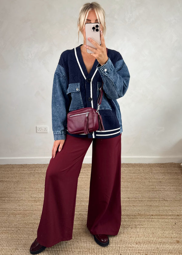 Sissy wide leg trouser - Merlot-The Style Attic