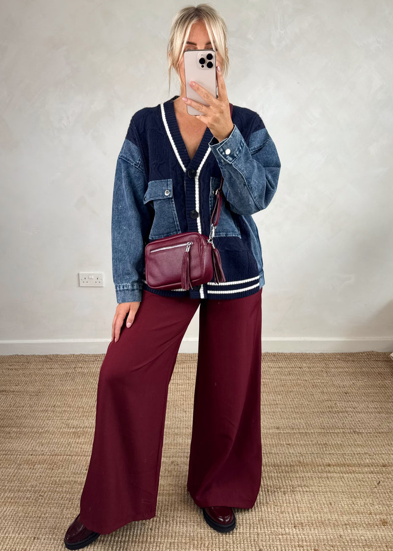 Sissy wide leg trouser - Merlot-The Style Attic