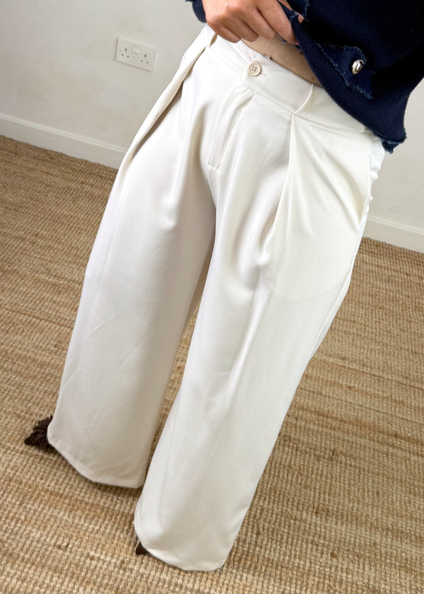 Sissy wide leg trouser - cream-The Style Attic