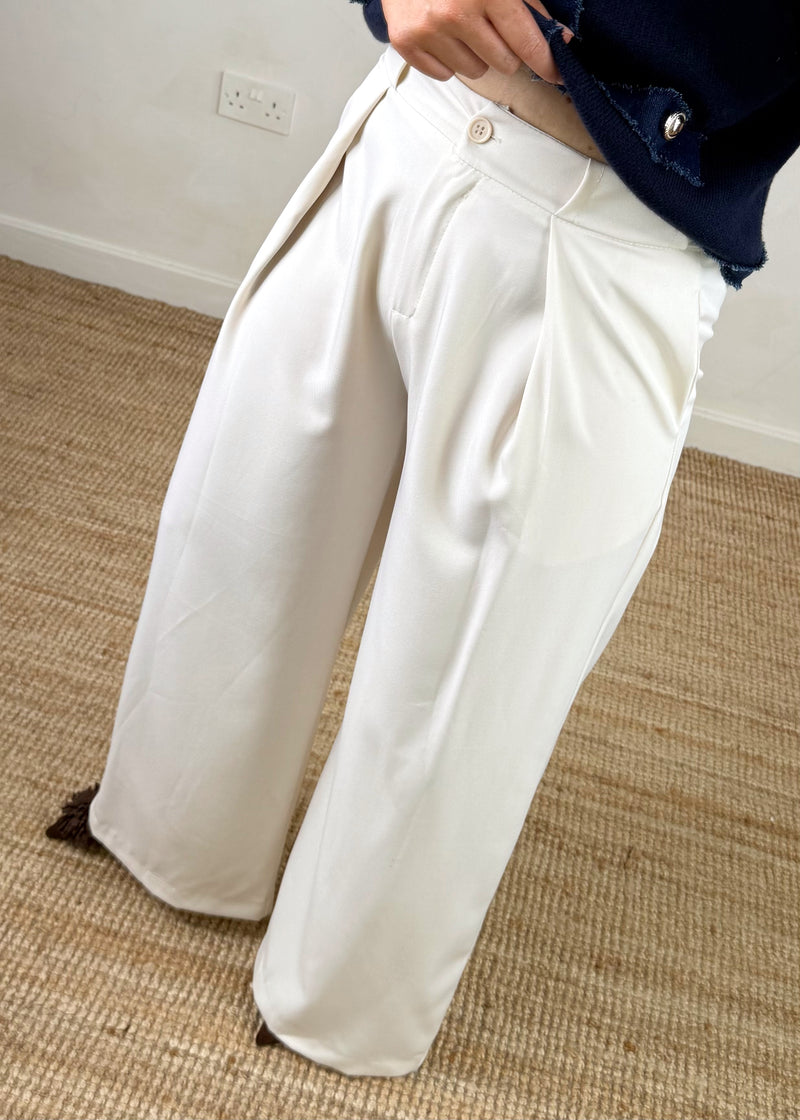 Sissy wide leg trouser - cream-The Style Attic