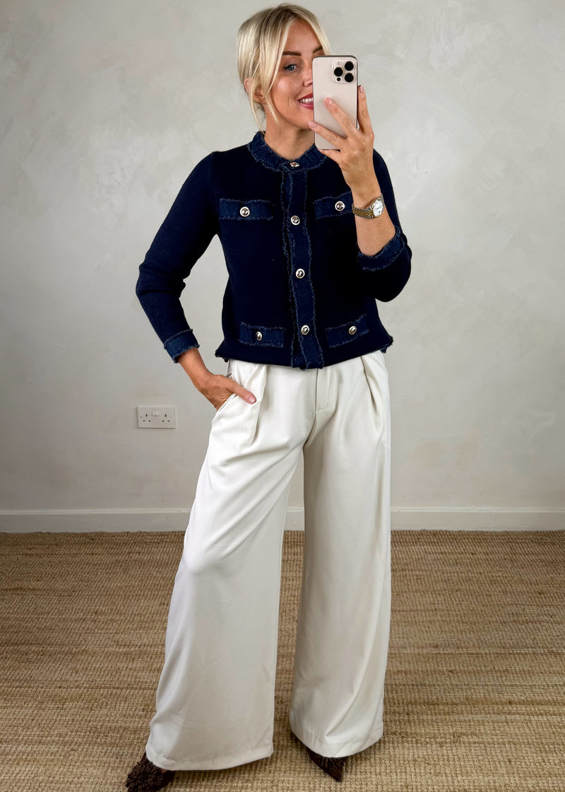 Sissy wide leg trouser - cream-The Style Attic