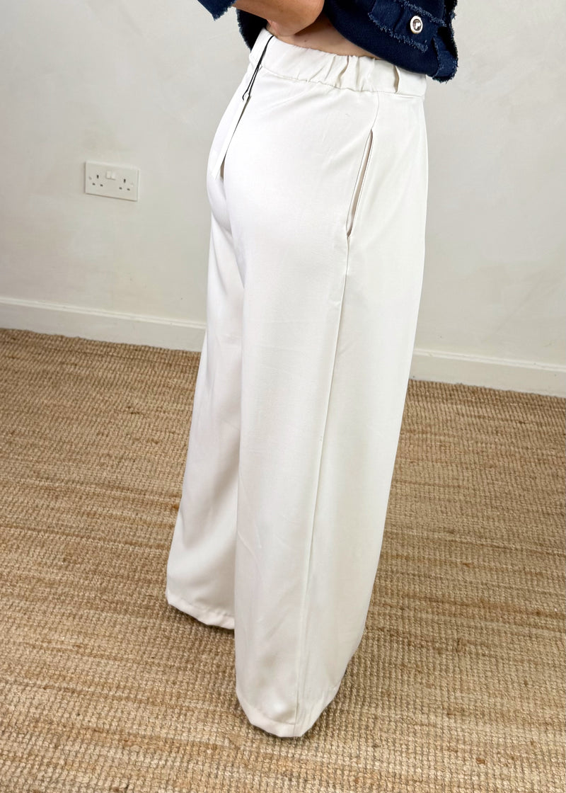 Sissy wide leg trouser - cream-The Style Attic