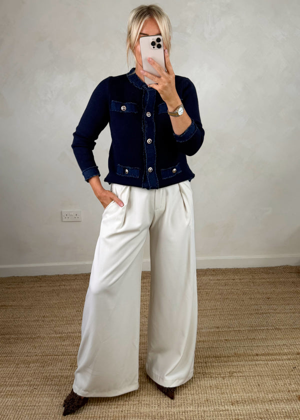 Sissy wide leg trouser - cream-The Style Attic