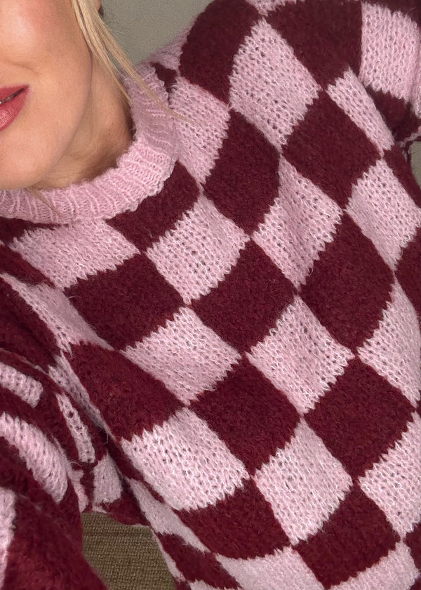 Skater girl knit - merlot-The Style Attic