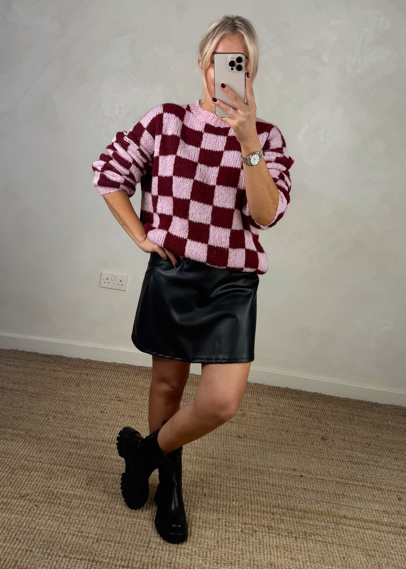 Skater girl knit - merlot-The Style Attic