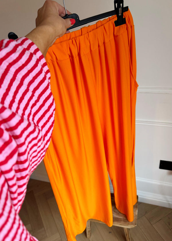 Slink easy pants - tangerine-The Style Attic
