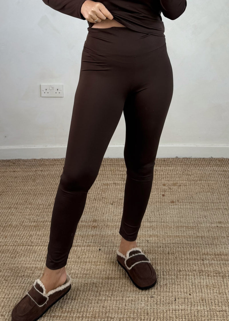 Slinky base layer co-ord - chocolate-The Style Attic
