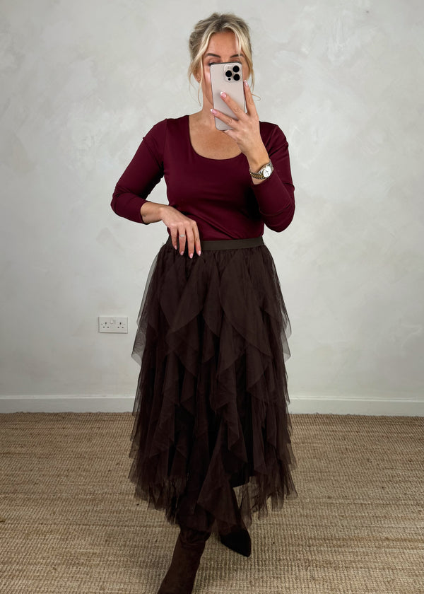 Slinky base layer top - merlot-The Style Attic