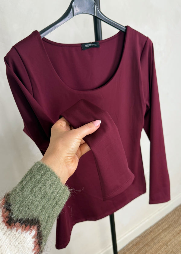 Slinky base layer top - merlot-The Style Attic