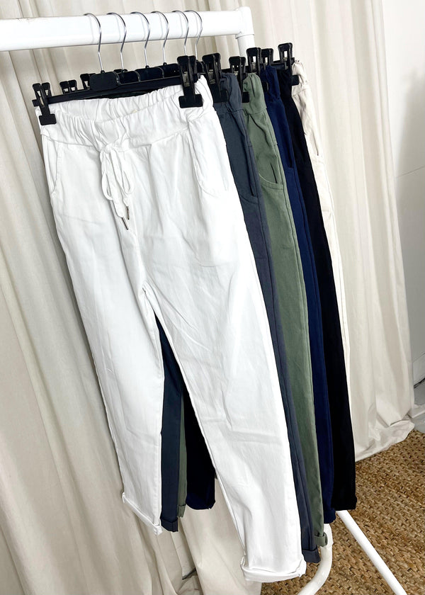 Smooth Magic Pants - White-The Style Attic