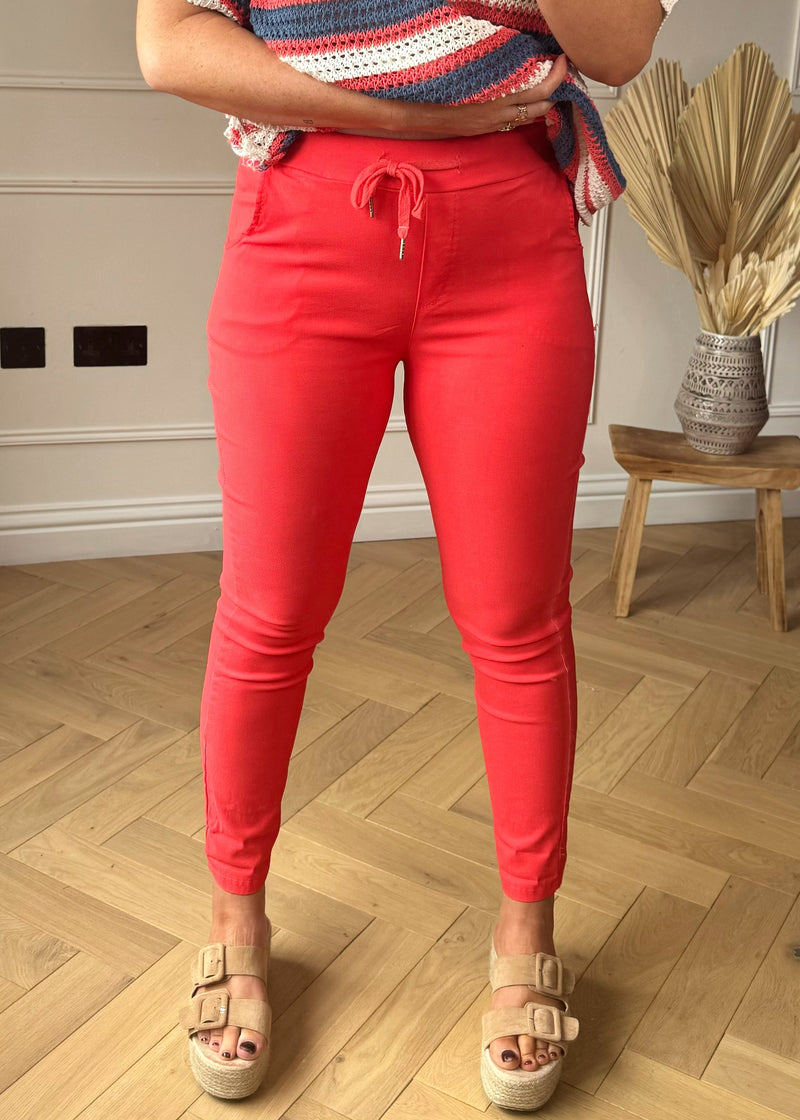 Smooth Magic Pants - coral-The Style Attic