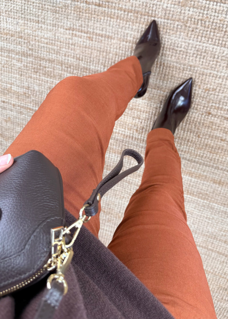Smooth Magic Pants - rust-The Style Attic
