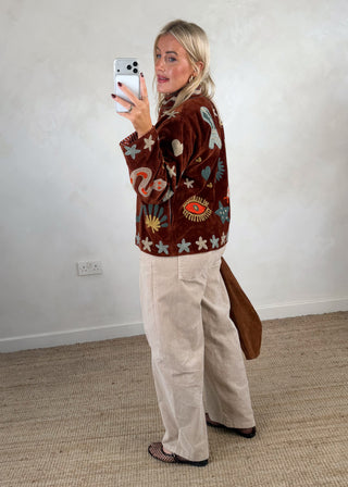Soma velvet jacket - Chestnut-The Style Attic