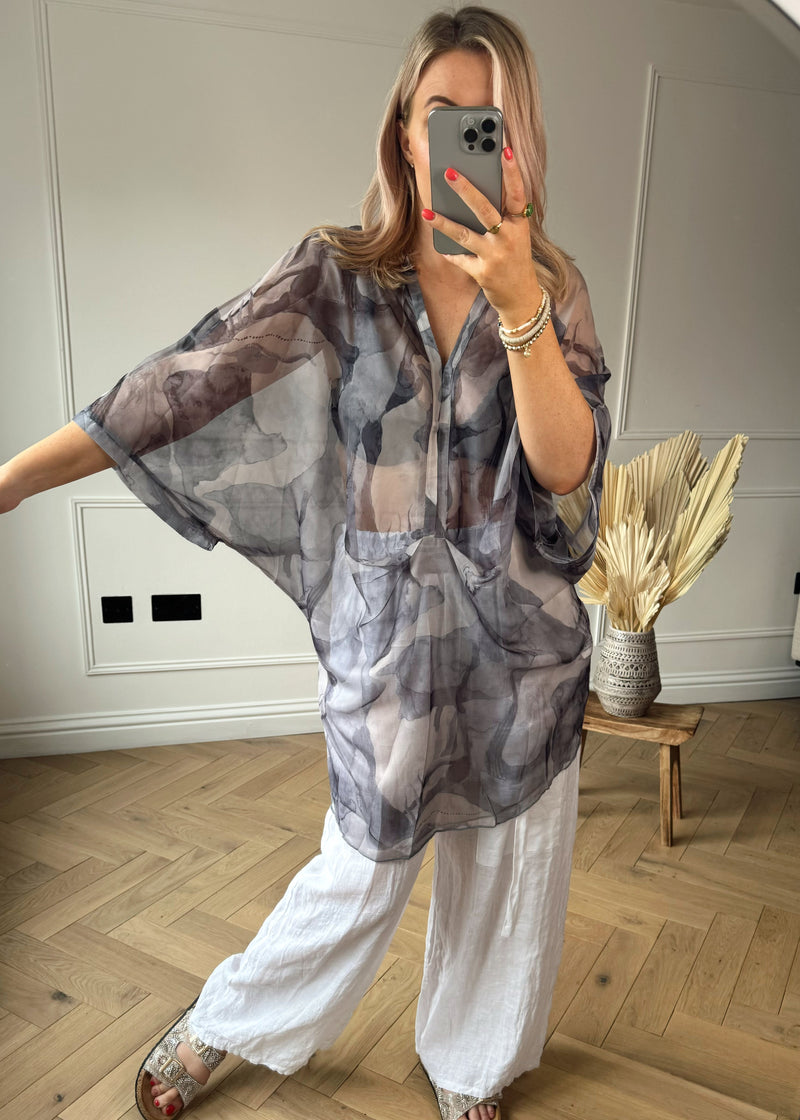 Sonique Sheer drape top-The Style Attic
