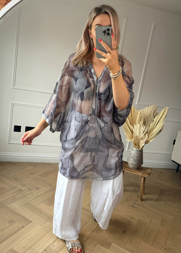 Sonique Sheer drape top-The Style Attic