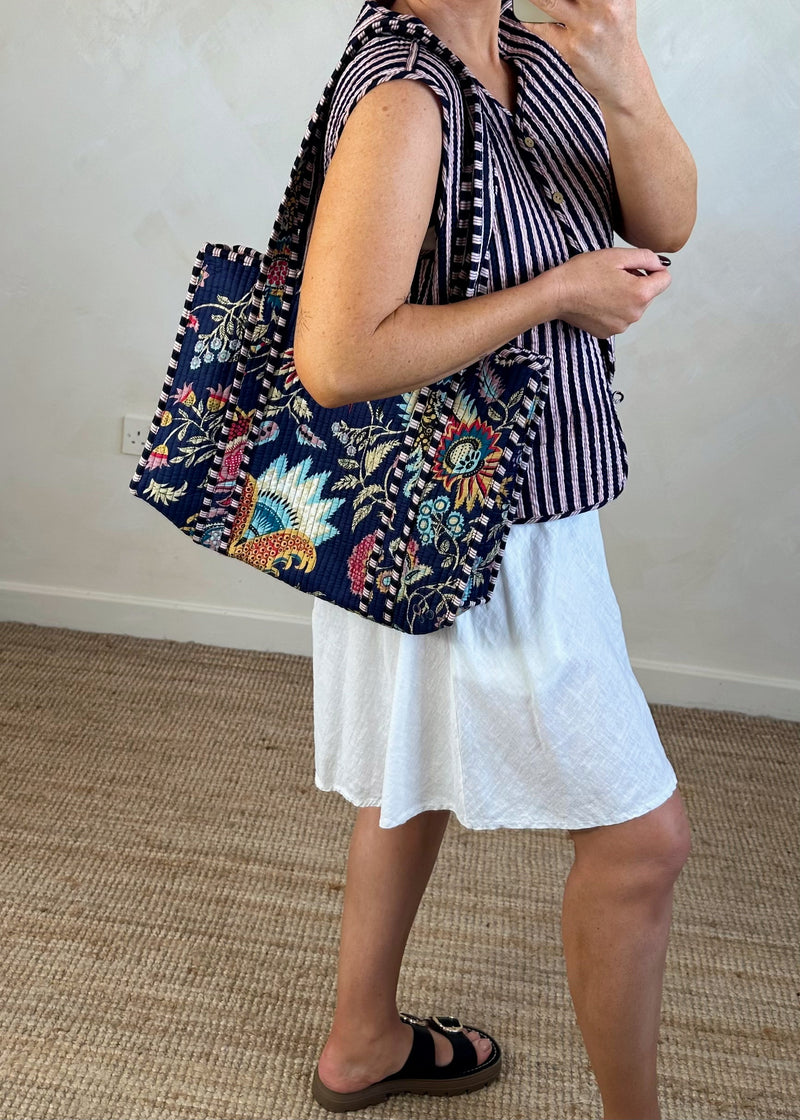 Sonny shopper bag - navy-The Style Attic