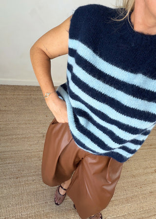 Sophie striped knit - Navy/sky blue-The Style Attic