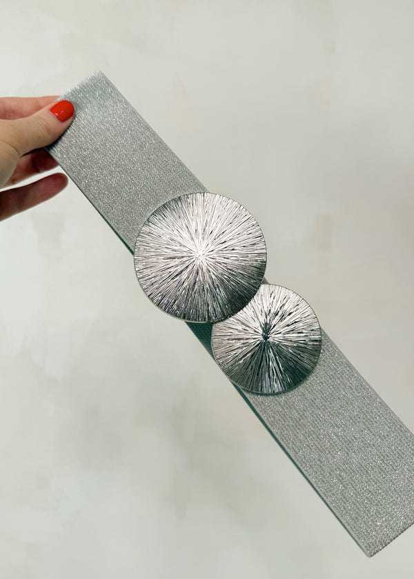 Sphere stretch belt - silver-The Style Attic