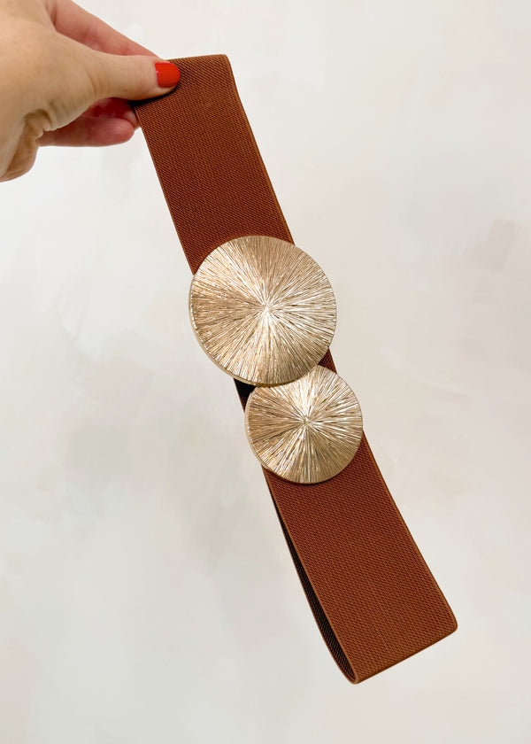 Sphere stretch belt - tan-The Style Attic