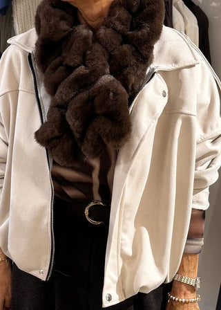 Springy fur scarf - Chocolate-The Style Attic