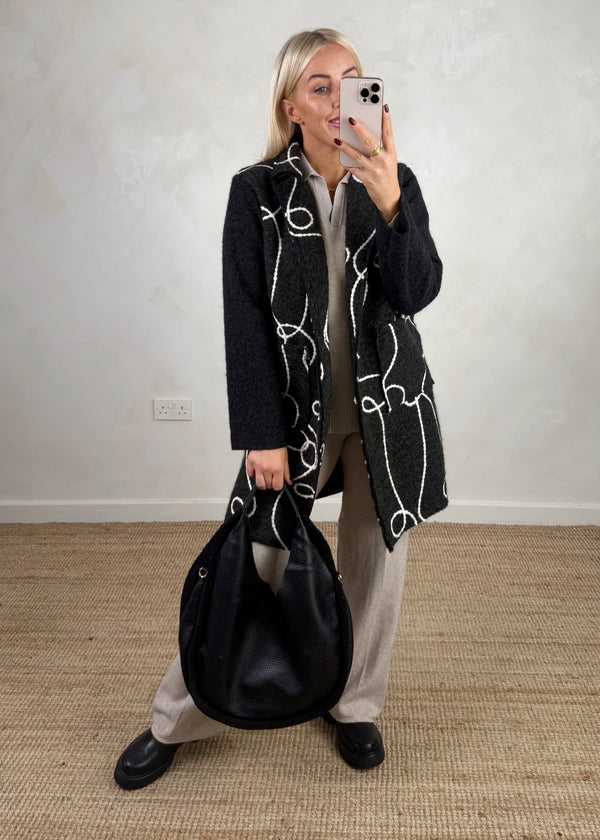 Squiggle jacket - black-The Style Attic