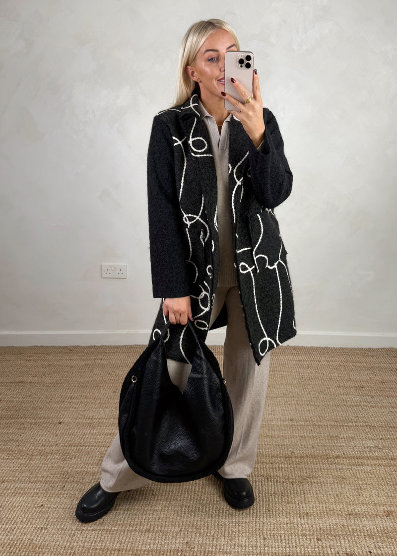 Squiggle jacket - black-The Style Attic