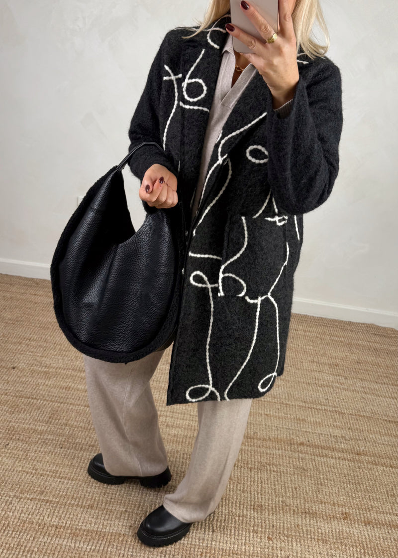 Squiggle jacket - black-The Style Attic