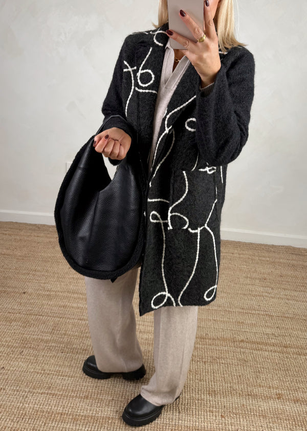 Squiggle jacket - black-The Style Attic