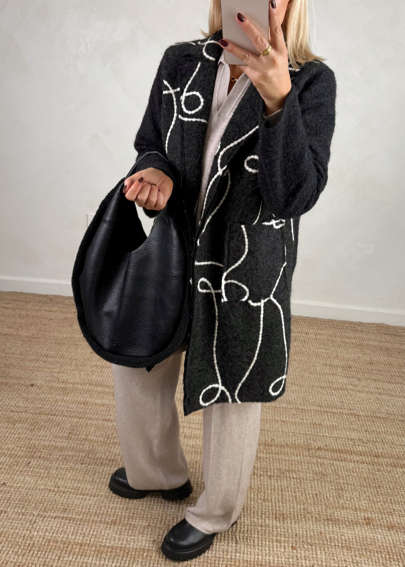 Squiggle jacket - black-The Style Attic