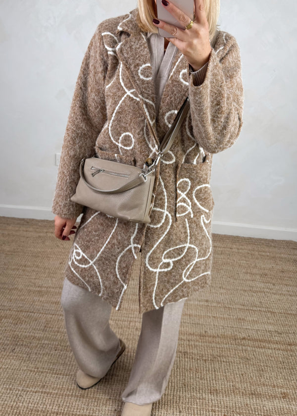 Squiggle jacket - camel-The Style Attic