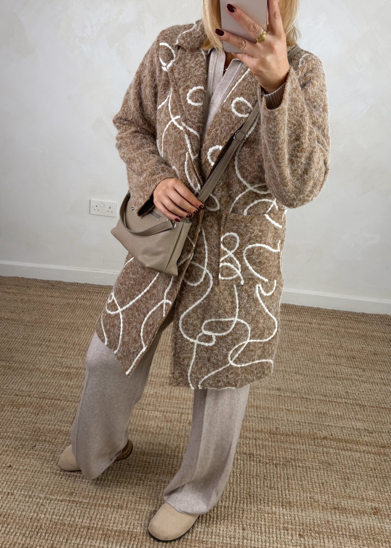 Squiggle jacket - camel-The Style Attic