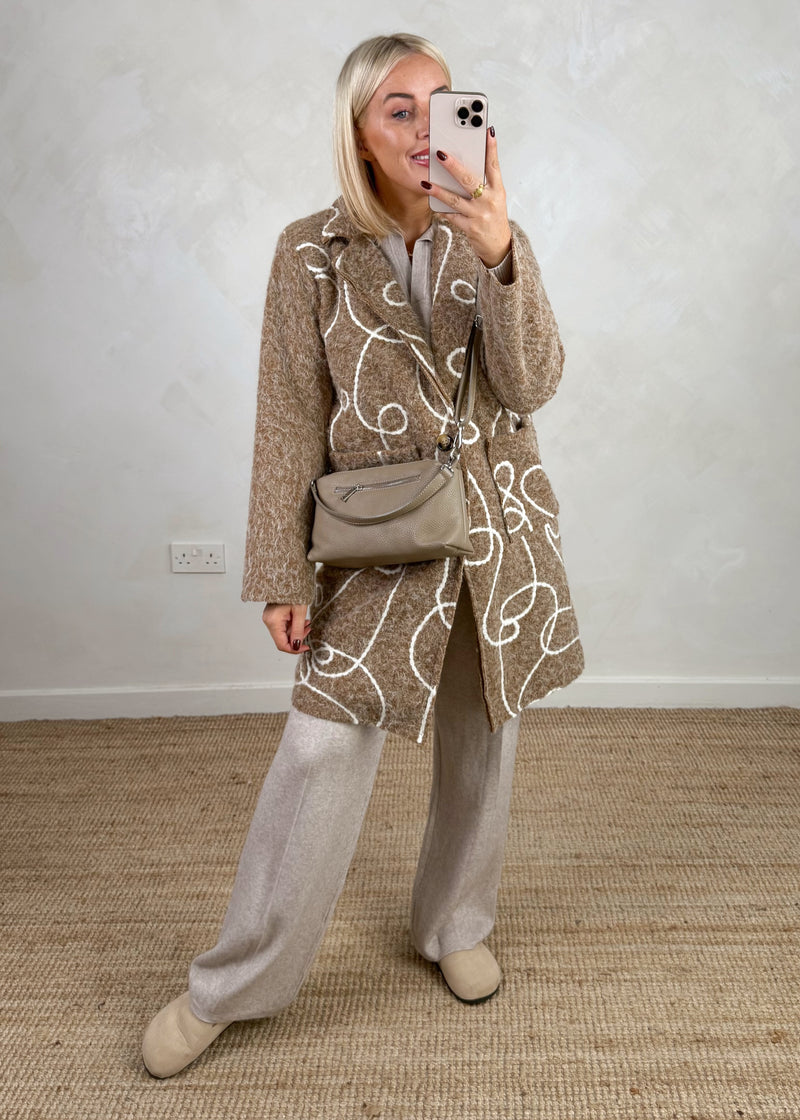 Squiggle jacket - camel-The Style Attic