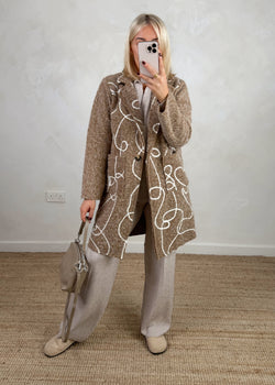 Squiggle jacket - camel-The Style Attic
