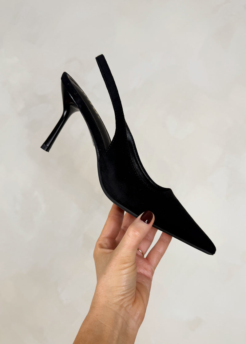 Stacey slingback heel - Black-The Style Attic