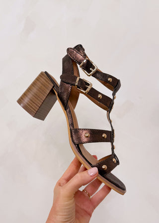 Starburst gladiator heel - chocolate-The Style Attic