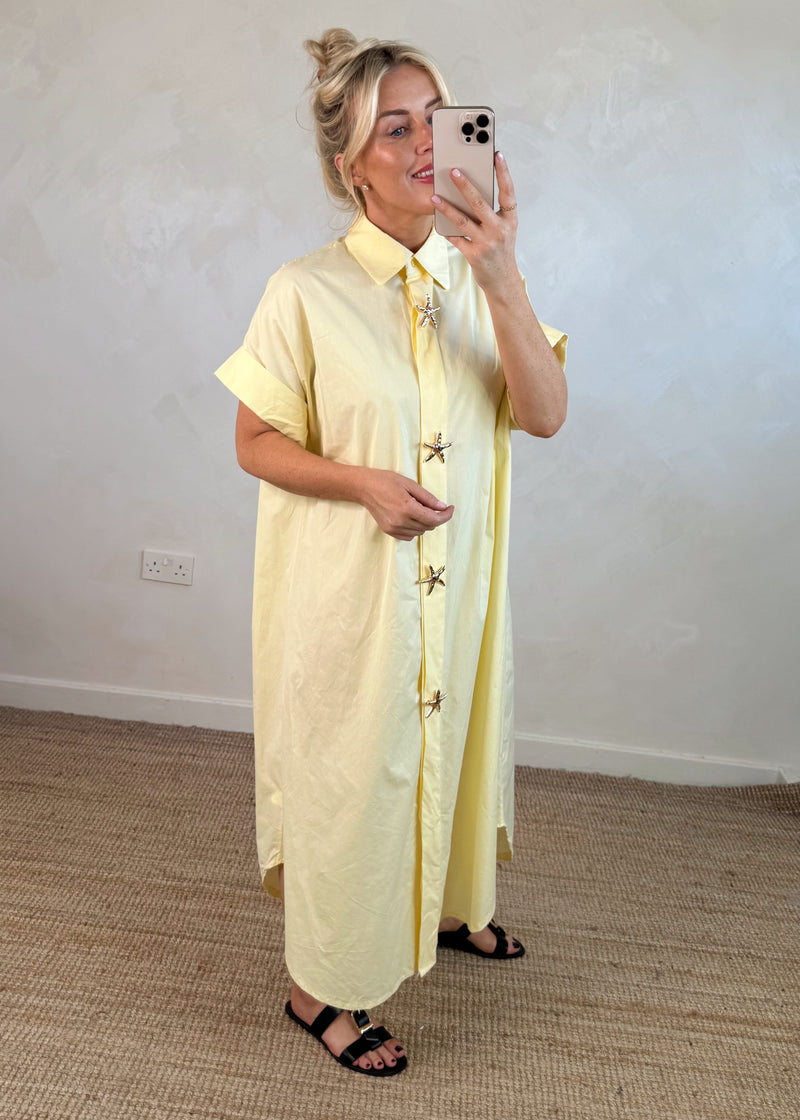 Starfish shirt dress - lemon-The Style Attic