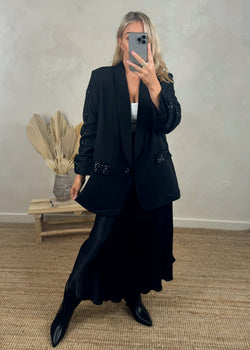 Stassi sequin Blazer - black-The Style Attic